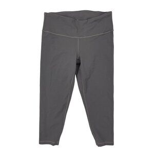 Prana Pillar Capri Leggings Medium Gray UPF 50+ Chakara Fabric Mid-Rise